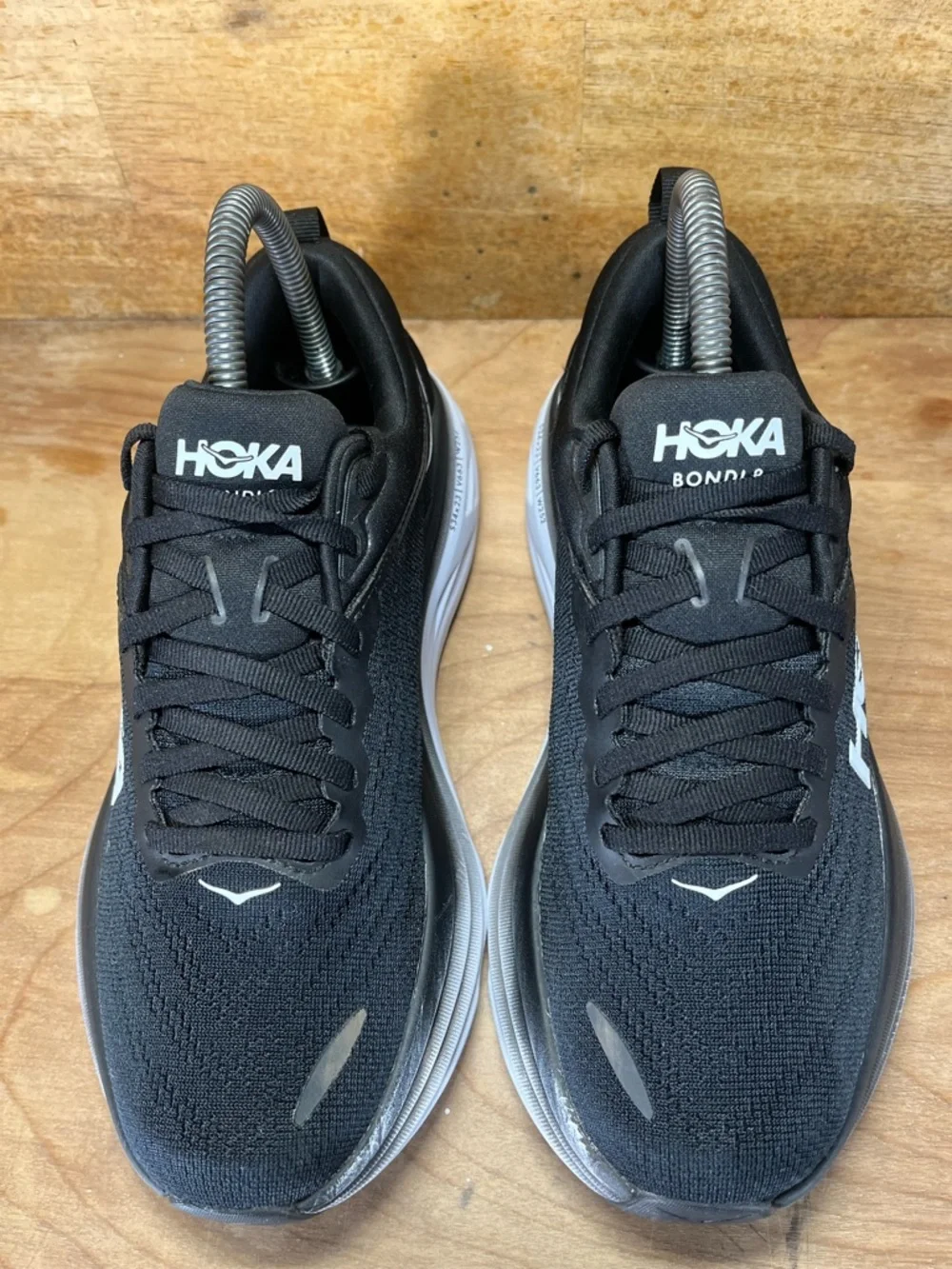 Hoka One One Bondi 8 Womens Size 6.5 Running Shoes Sneakers Black White - Picture 3 of 12
